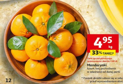 Mandarynki luzem promocja w Auchan