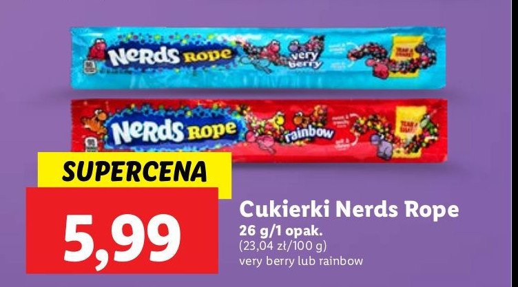 Cukierki rainbow Nerds rope promocja
