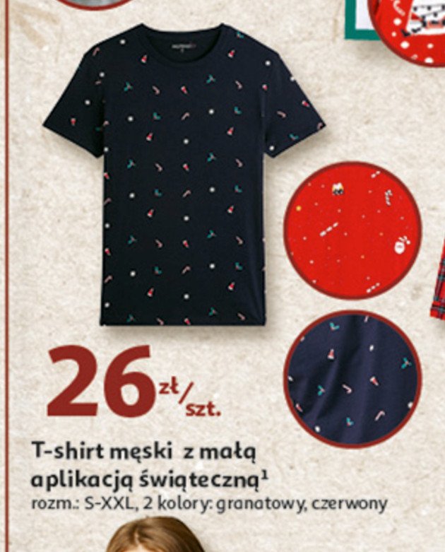 T-shirt męski świąteczny s-xxl Auchan inextenso promocja