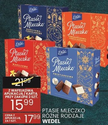 Ptasie Mleczko różne rodzaje Wedel promocja w Wafelek