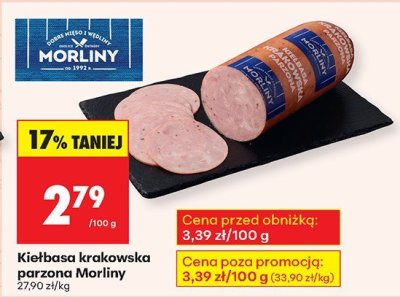 Kiełbasa krakowska parzona Morliny promocja w Biedronka