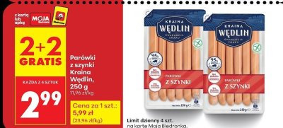 Parówki z szynki 250 g promocja w Biedronka