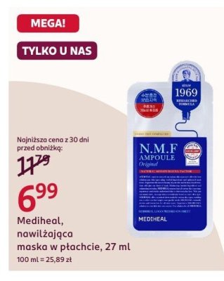 Maska w płachcie nawilżająca Mediheal, 27 ml promocja w Rossmann