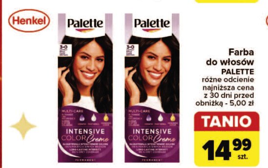 Farba do włosów ciemny brąz n2 Palette intensive color creme promocja