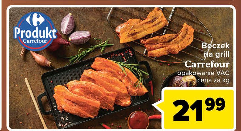 Boczek wieprzowy na grill Carrefour targ świeżości promocja