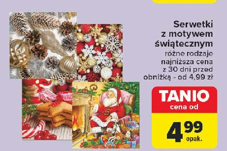 Serwetki świateczne promocja w Carrefour