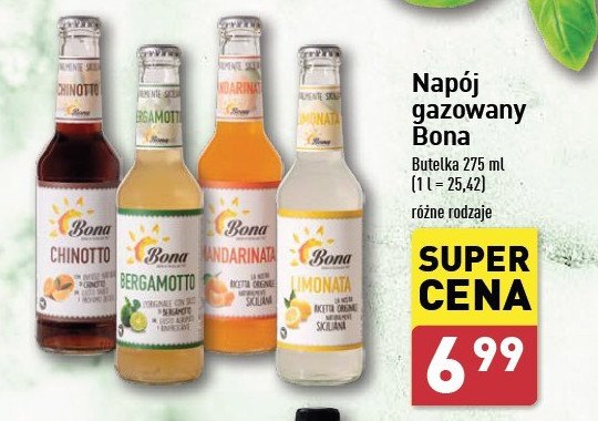 Napój Bona bergamotto promocja w Aldi