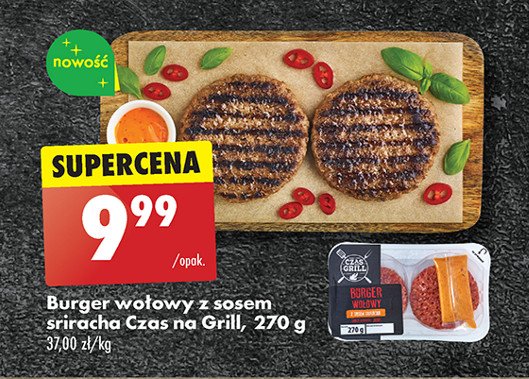 Burger wołowy z sosem sriracha Czas na grill promocja