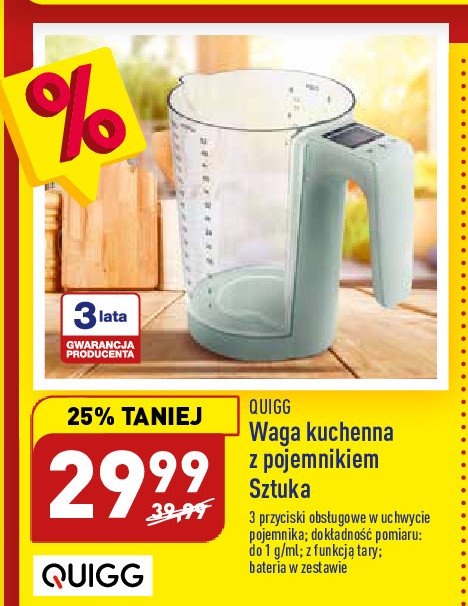 Waga kuchenna z pojemnikiem Quigg promocja