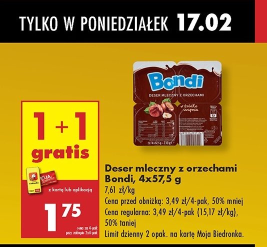 Deser mleczny z orzechami Bondi promocja