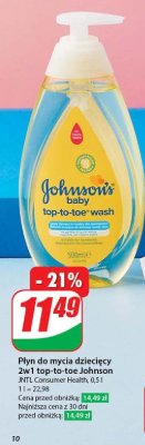 Płyn do mycia ciała i włosów 3w1 top to toe Johnson's baby promocja