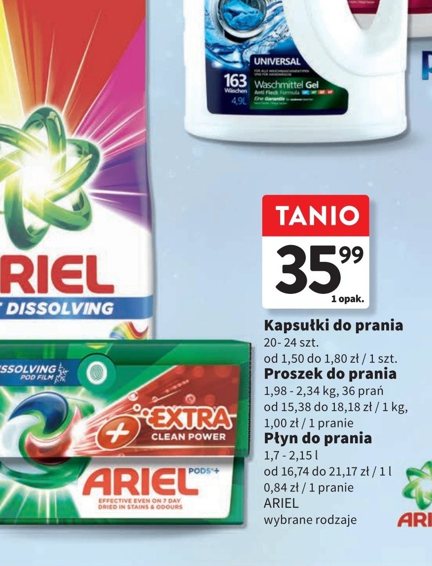 Proszek do prania color ARIEL AQUA PUDER promocja w Intermarche