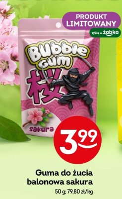 Guma do żucia balonowa Bubble Gum sakura promocja w Żabka