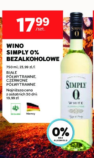 Wino czerwone półwytrawne SIMPLY (WINO) promocja