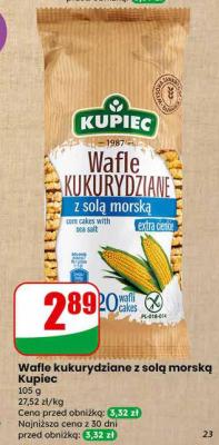 Wafle kukurydziane z solą morską Kupiec promocja w Dino