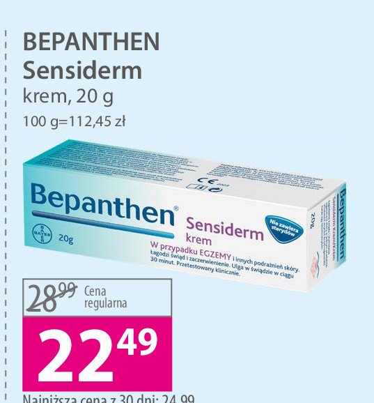 Krem na zaczerwienienia Bepanthen sensiderm promocja