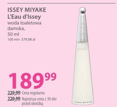 Perfumy ISSEY MIYAKE L'Eau d'Issey woda toaletowa damska promocja w Hebe