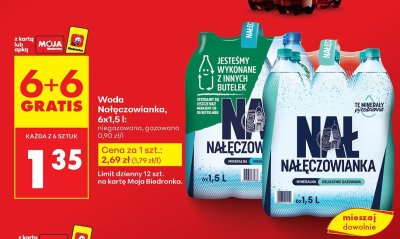 Woda Nałęczowianka niegazowana 6x1,5 l promocja w Biedronka