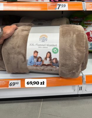 Koc XXL Flannel blanket Studio Home 300x280 cm promocja w Action