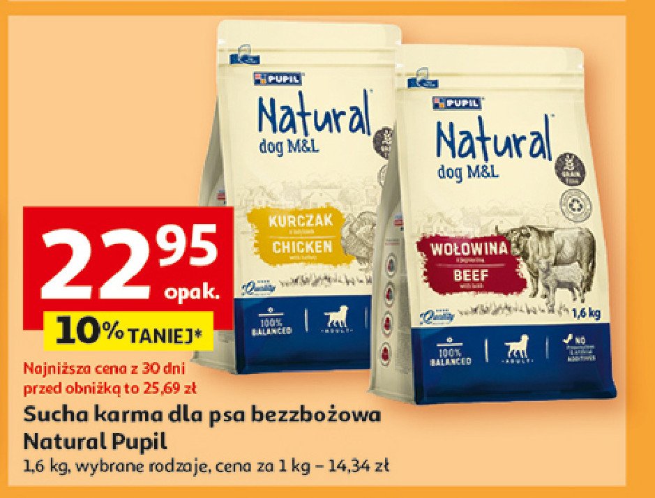 Karma dla psa kurczak Pupil natural promocja