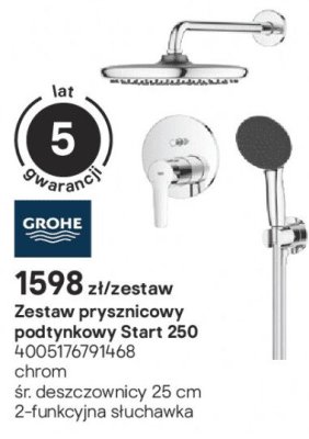 Zestaw prysznicowy podtynkowy Start 250 chrom promocja w Castorama