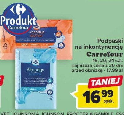 Podpaski na nietrzymanie moczu super Carrefour promocja