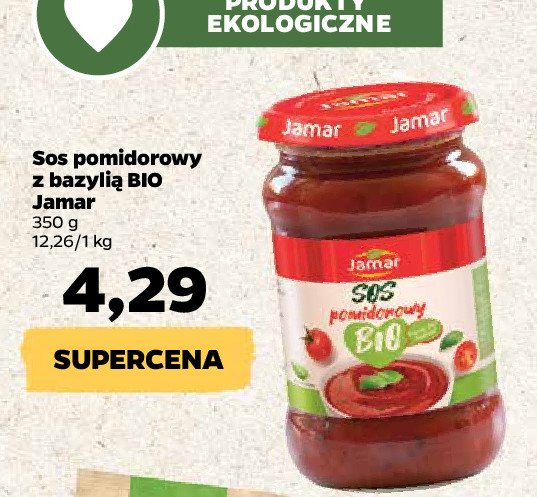 Sos pomidorowy z bazylią bio Jamar promocja
