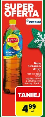 Napój herbaciany Lipton 1,5 l różne rodzaje promocja w Carrefour