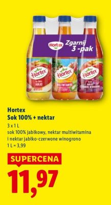Sok 100% + nektar Hortex, 3-pak promocja w Lidl