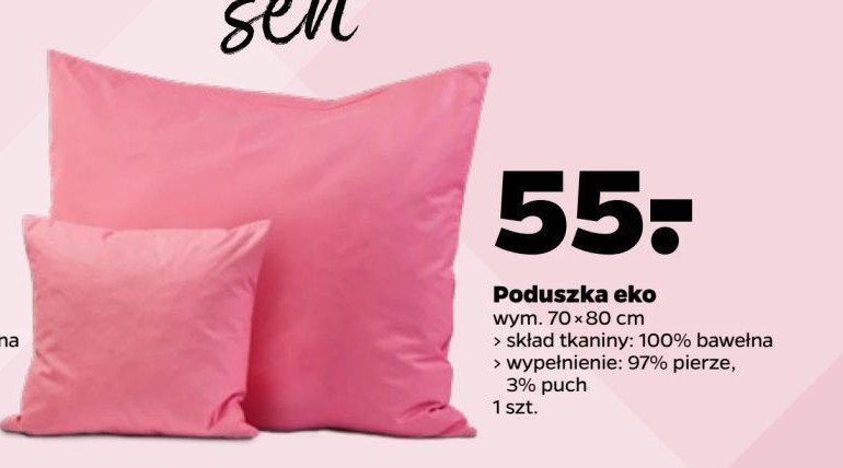 Poduszka eko 70 x 80 cm promocja w Netto