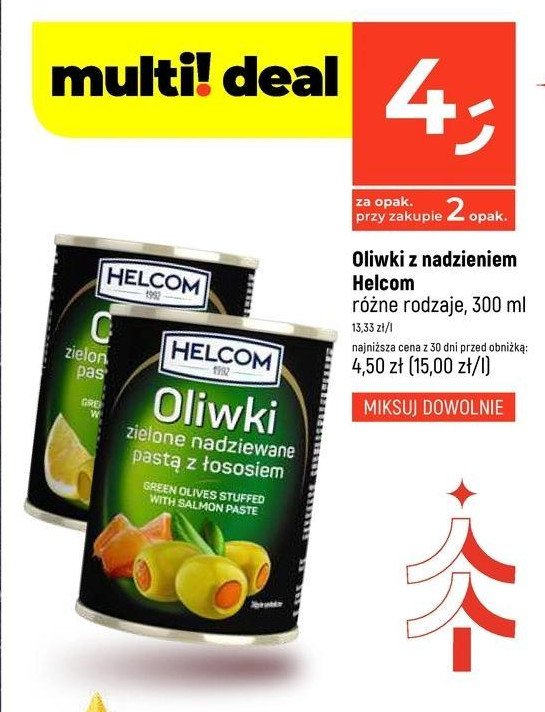 Oliwki zielone nadziewane pastą z łososia Helcom promocja w Dealz