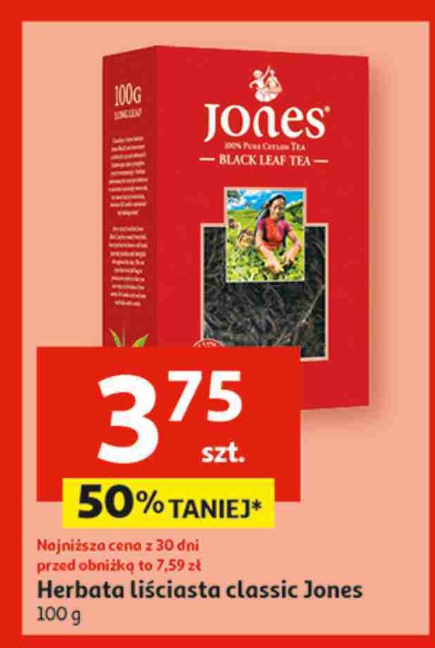 Herbata liściasta classic JONES PURE CEYLON TEA promocja