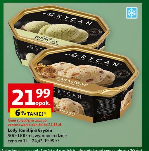 Lody pistacjowe Grycan promocja w Auchan