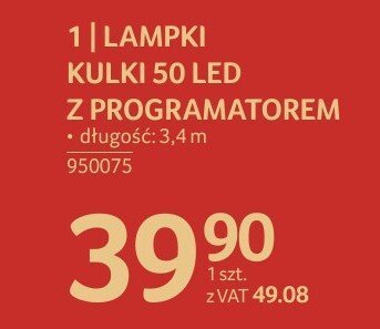 Lampki kulki 50 LED z programatorem promocja w Selgros