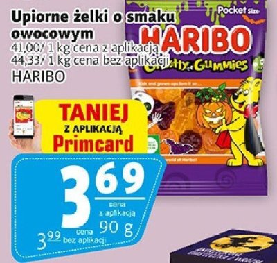 Upiorne żelki o smaku owocowym 41.00/1kg cena z aplikacją, 34.33/1kg cena bez aplikacji promocja w Prim Market