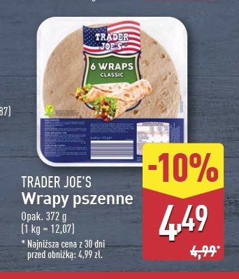 Wrapsy pszenne 6 szt Trader joe's promocja