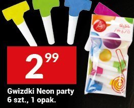 Gwizdki Neon party 6 szt., 1 opak. Twój Market promocja w Twój Market