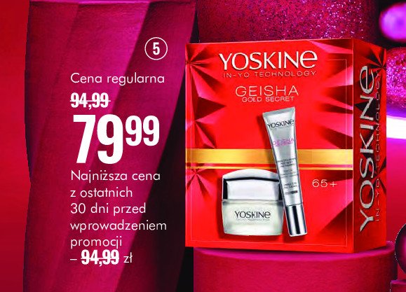 Zestaw w pudełku: geisha gold secret: krem do twarzy na dzień i noc 50 ml + krem pod oczy 15 ml Yoskine zestaw promocja