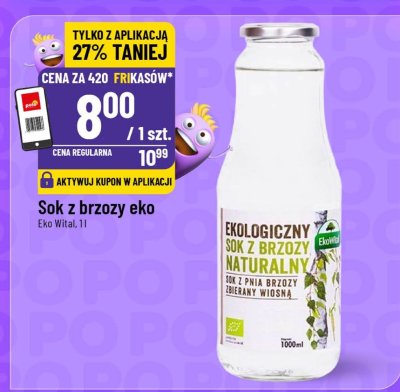 Sok z brzozy eko Eko Wital promocja w POLOmarket