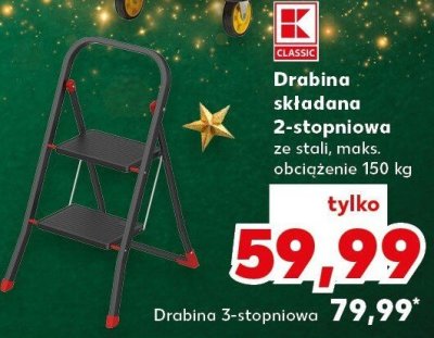 Drabina składana 2-stopniowa ze stali K-Classic promocja w Kaufland