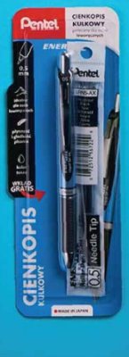 Cienkopis kulkowy z dodatkowym wkładem  promocja w Biedronka