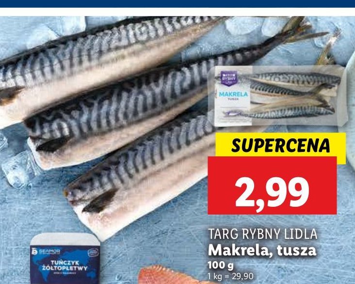 Makrela - tusza Rybny targ lidla promocja