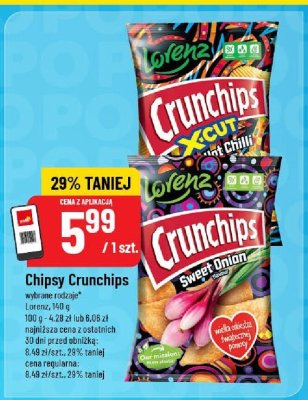 Chipsy Crunchips wybrane rodzaje Lorenz promocja w POLOmarket