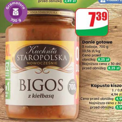Danie gotowe Bigos z kiełbasą Kuchnia Staropolska promocja w Dino