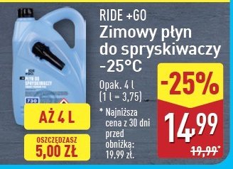 Płyn do spryskiwaczy zimowy -25c Ride +go promocja