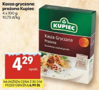 Kasza gryczana prażona Kupiec promocja w Delikatesy Centrum