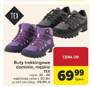 Buty trekkingowe damskie rozm. 36-46 Tex promocja