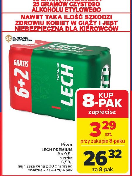 Piwo Lech Premium promocja w Carrefour