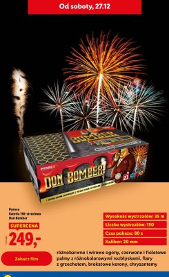 Bateria 150-strzałowa Don Bomber promocja w Lidl