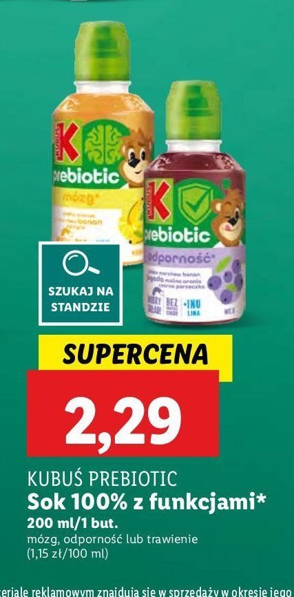 Sok odporność Kubuś prebiotic promocja